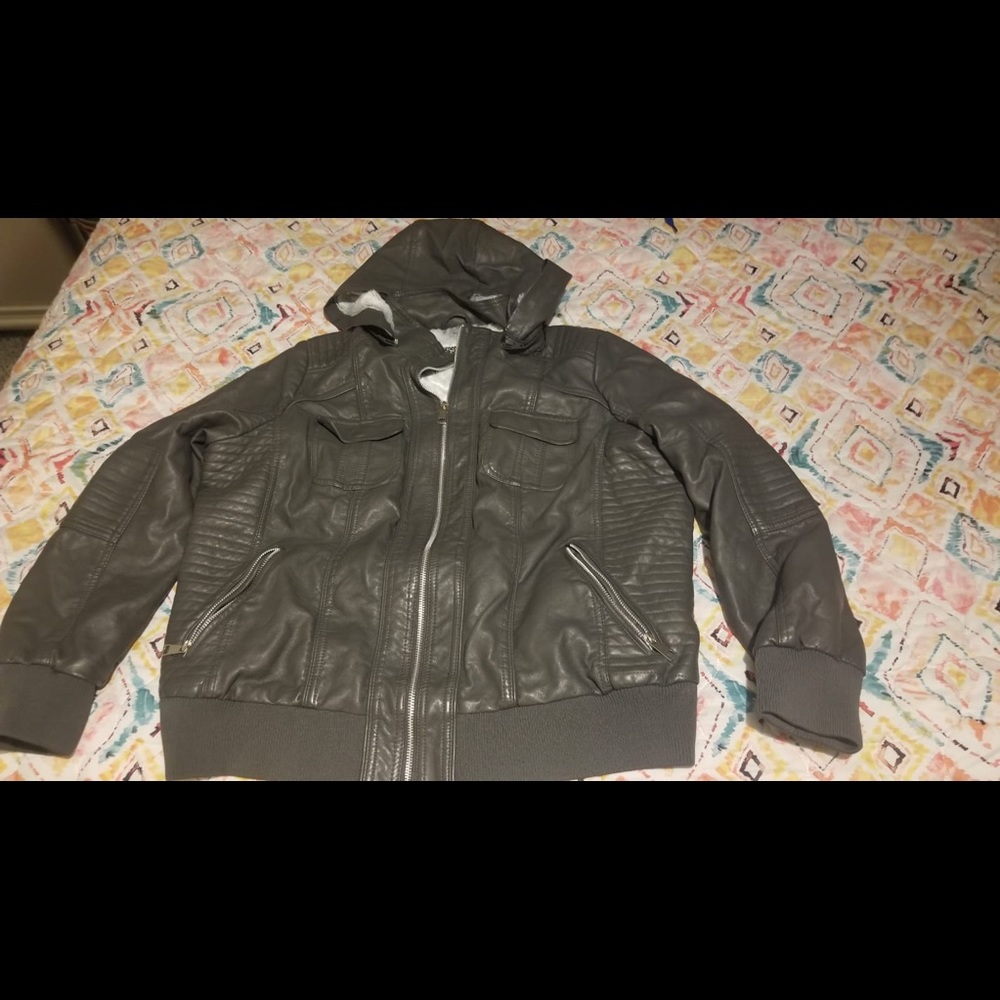 Synthetic leather jacket